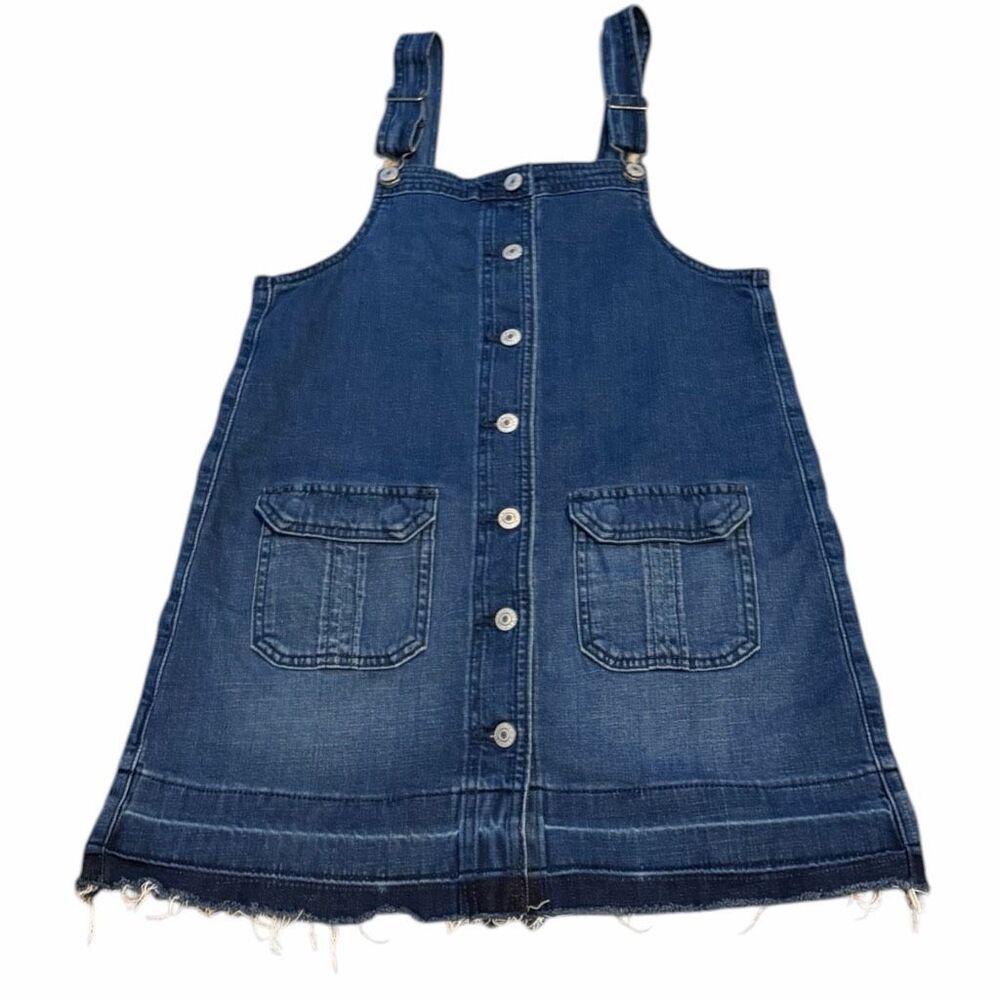 AMERICAN EAGLE Women’s Blue Sleeveless Denim Button Front Pinafore Dress XS - Picture 5 of 8